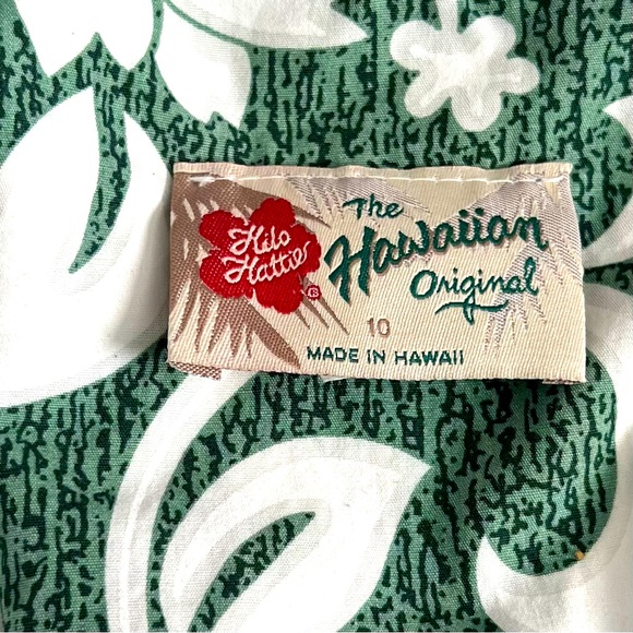 VTG Hilo Hattie Floral Shift Dress SZ 10 Green Hawaiian Retro Boho Grandma Vacay - Picture 6 of 7